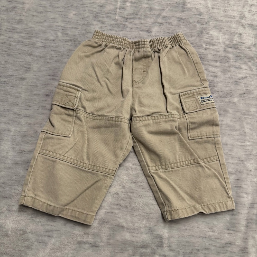 4/20$ Please Mum Baby tan beige cargo pants size 6 months
